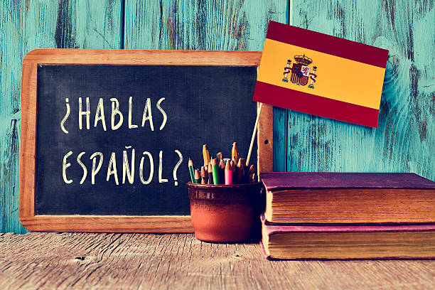 Signboard displaying Hablas Español alongside the Spanish flagjpg